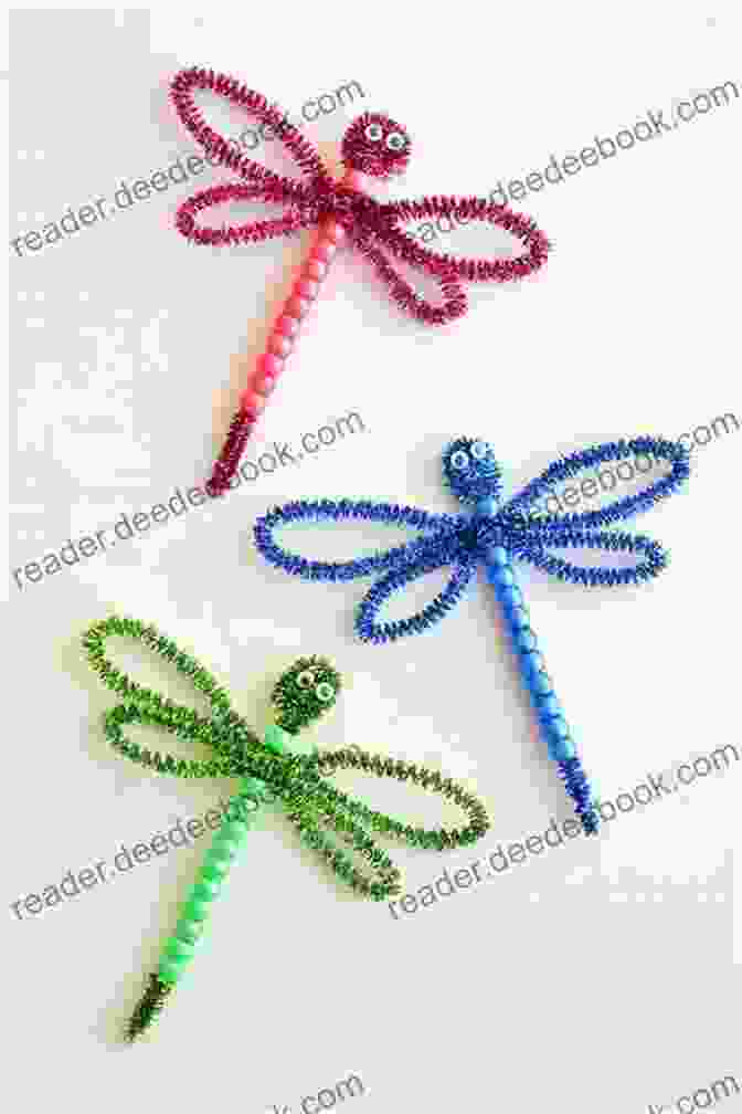 A Blue, Green, And Purple Pipe Cleaner Dragonfly With Beads For Eyes And Glitter On Its Wings Corgi Crafts: 20 Fun And Creative Step By Step Projects (Creature Crafts)