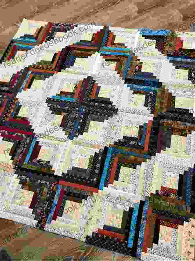 A Log Cabin Quilt Made From A Variety Of Colorful Fabrics. How To Make A Quilt Log Cabin Quilt Pattern