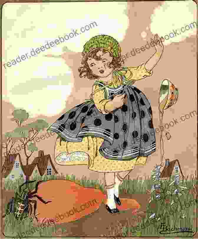 A Painting Of Little Miss Muffet Sitting On A Cushion, With Muffet's Spider Perched On Her Shoulder. Little Miss Muffet Iza Trapani