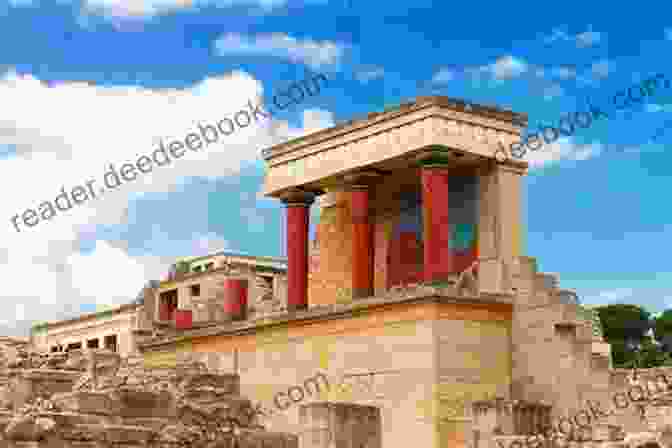 A Panoramic View Of The Palace Of Knossos, With Its Grand Columns, Colorful Frescoes, And Intricate Architecture. Images Of Crete Loose Ends