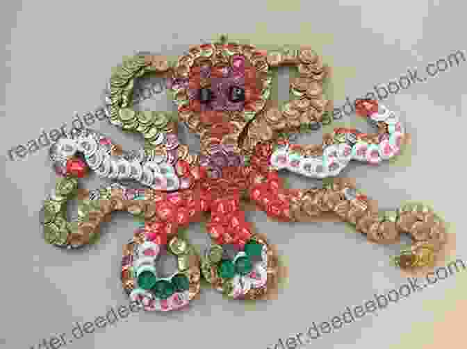 A Vibrant Octopus Made From Bottle Caps With Colorful Tentacles And Beady Eyes. Sloth Crafts: 18 Fun Creative Step By Step Projects (Creature Crafts)