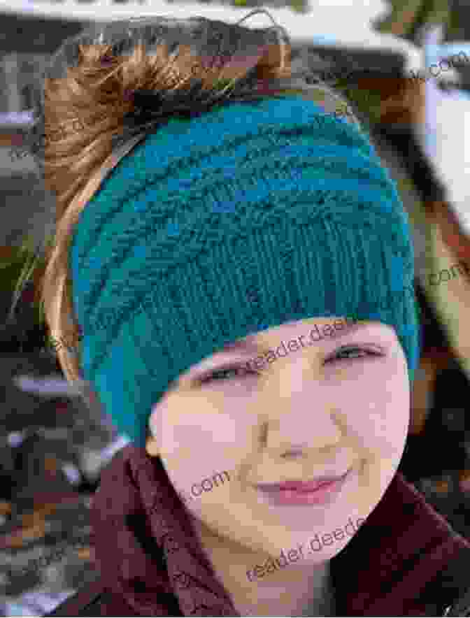 A Woman Wearing A Messy Bun Hat From Ellen Deakin, Featuring A Cozy Knit Design And A Stylish Opening For Her Bun. Messy Bun Hats Scarves Ellen Deakin