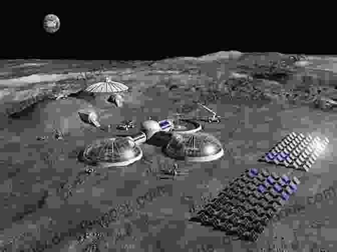 An Artist's Concept Of A Future Moon Base With Lunar Modules, Habitats, And A Rover Earth Space Moon Base Ben Joel Price