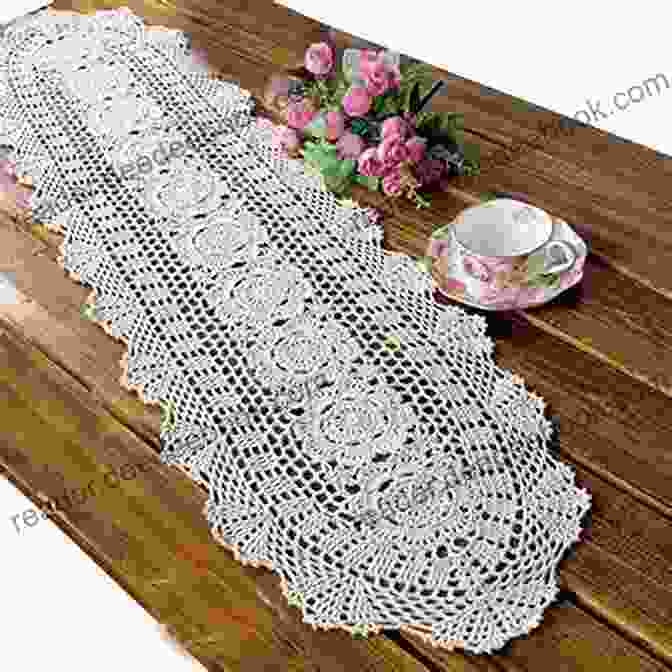 Crocheted Table Runner With Delicate Floral Patterns Crochet Lace Bridal Garter Pattern: Crochet A Personal And Heirloom Touch To Your Wedding